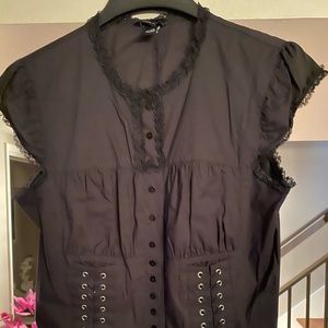 Black Lace and Bodice Style Blouse